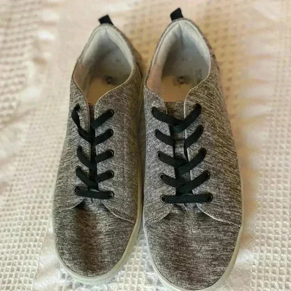 Tom’s Grey Slip On Shoes Lenny Lace Up Shoes School Shoes Comfort Padded Insole - Picture 1 of 5